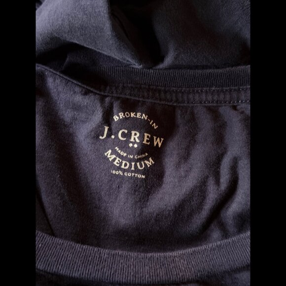 J Crew Shirt Medium Mens Blue Navy Long Sleeve Broken-In Casual Tee - Picture 6 of 7